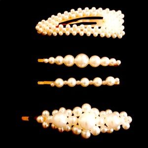 Faux Pearl hair clips